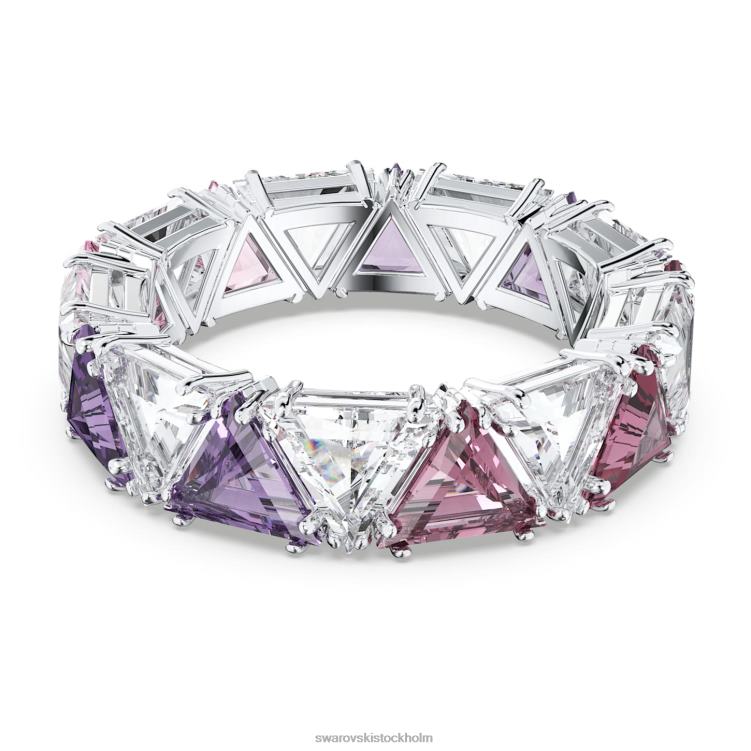 Swarovski Ortyx cocktailring P28L1058 Smycken triangelskuren, lila, rodiumpläterad