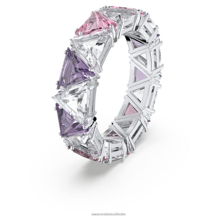 Swarovski Ortyx cocktailring P28L1058 Smycken triangelskuren, lila, rodiumpläterad