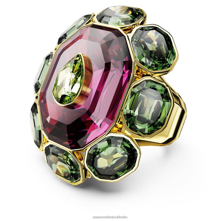 Swarovski chroma cocktailring P28L1025 Smycken blandade snitt, flerfärgade, guldfärgade