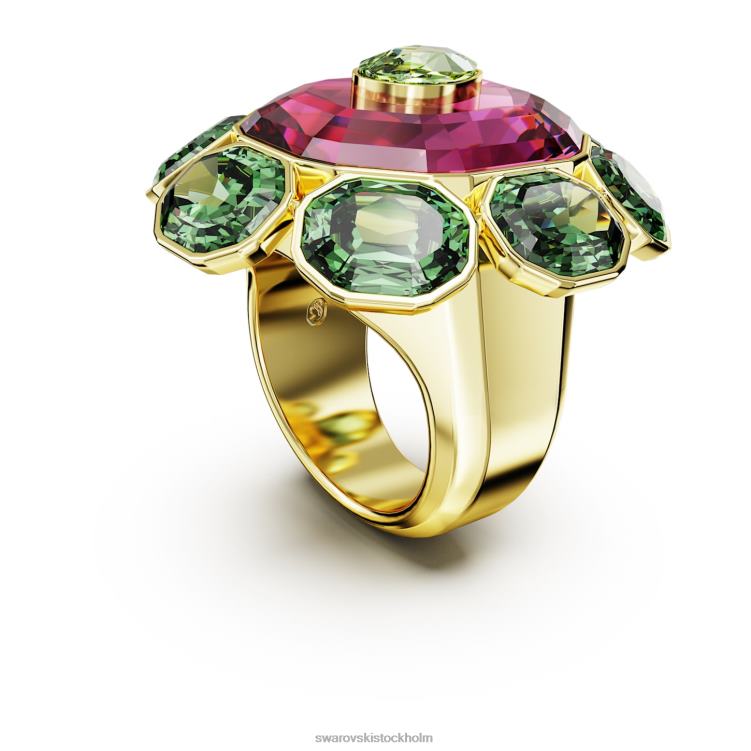 Swarovski chroma cocktailring P28L1025 Smycken blandade snitt, flerfärgade, guldfärgade