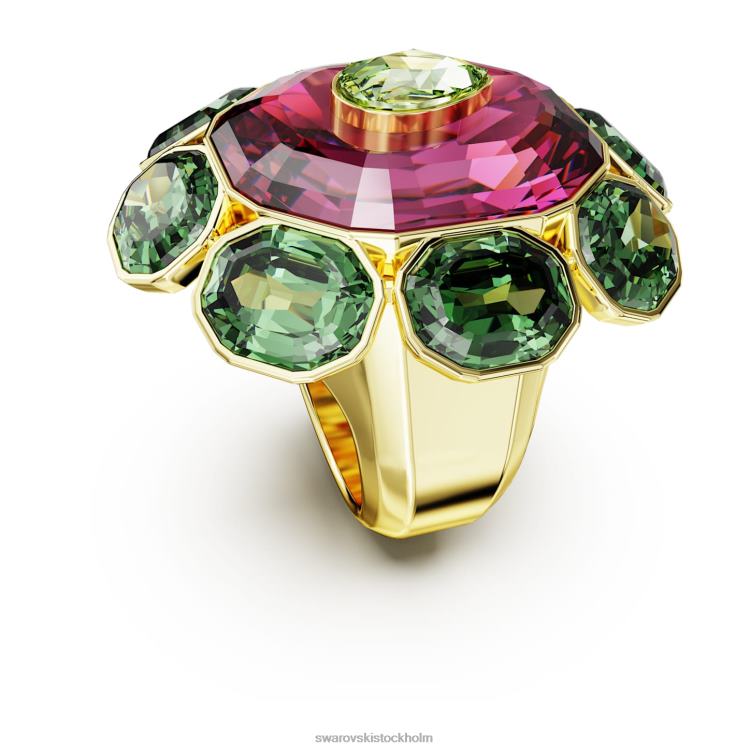 Swarovski chroma cocktailring P28L1025 Smycken blandade snitt, flerfärgade, guldfärgade