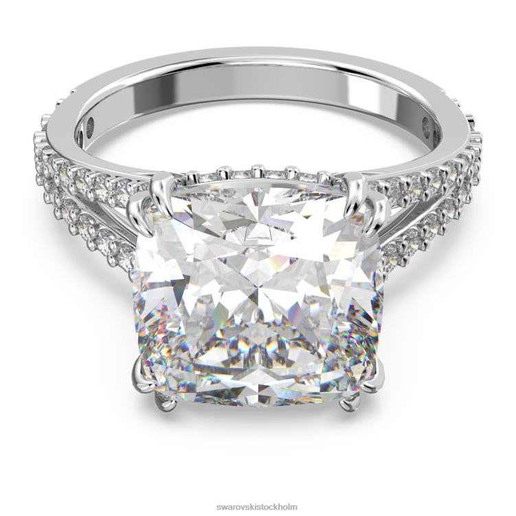 Swarovski constella cocktailring P28L1031 Smycken fyrkantig skuren, bana, vit, rodiumpläterad