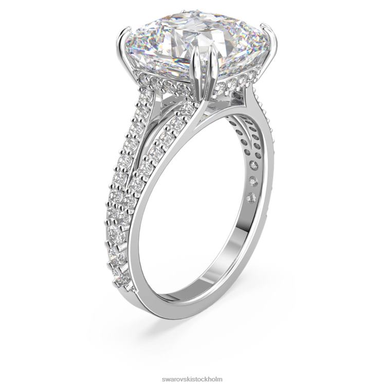 Swarovski constella cocktailring P28L1031 Smycken fyrkantig skuren, bana, vit, rodiumpläterad