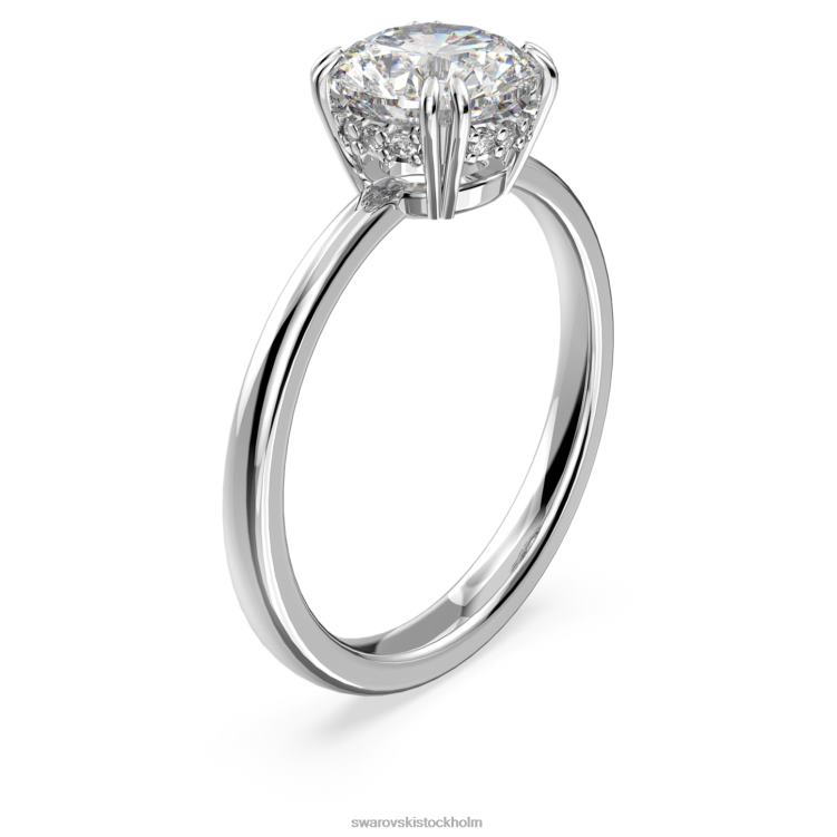 Swarovski constella cocktailring P28L980 Smycken princess cut, vit, rodiumpläterad
