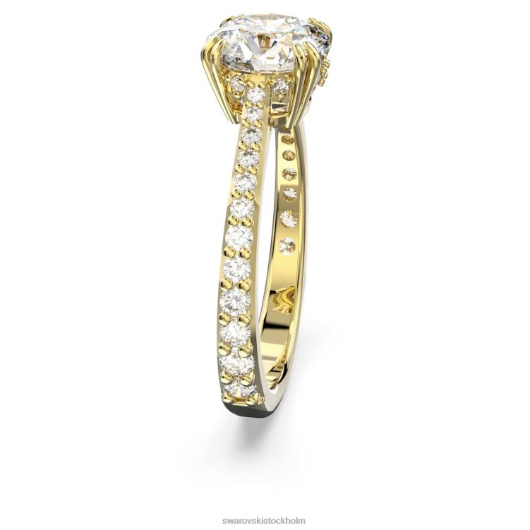 Swarovski constella cocktailring P28L983 Smycken princess cut, pave, vit, guldfärgad