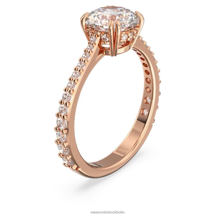 Swarovski constella cocktailring P28L984 Smycken princess cut, pave, vit, roséguld pläterad