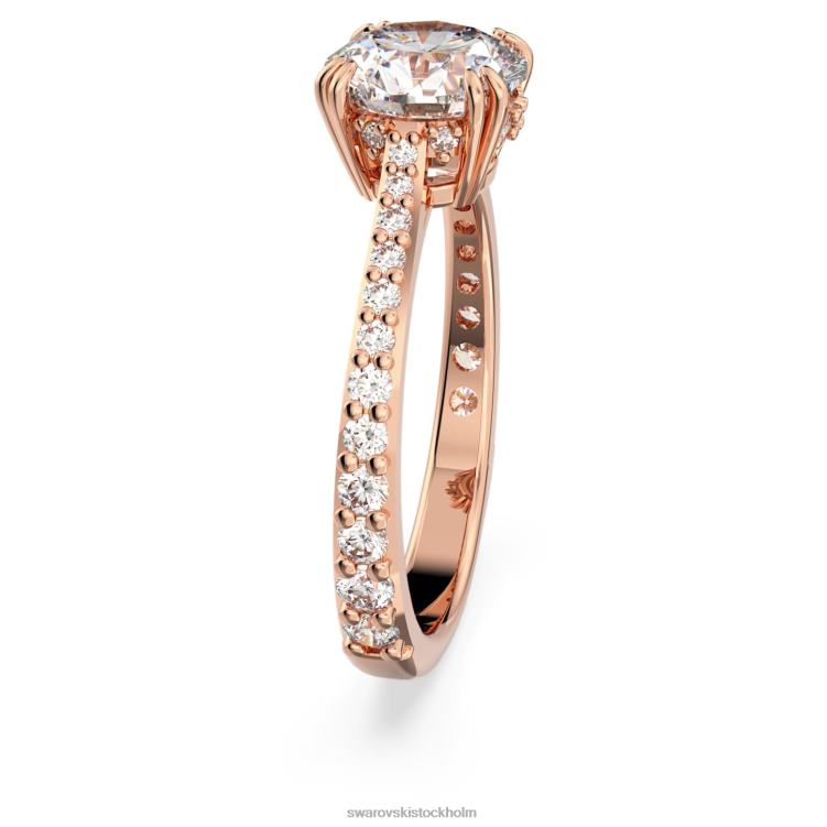 Swarovski constella cocktailring P28L984 Smycken princess cut, pave, vit, roséguld pläterad