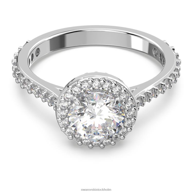 Swarovski constella cocktailring P28L985 Smycken rund skuren, pave, vit, rodiumpläterad