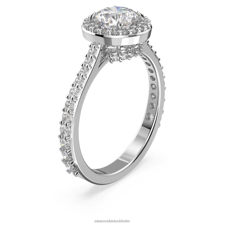 Swarovski constella cocktailring P28L985 Smycken rund skuren, pave, vit, rodiumpläterad