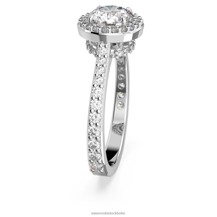 Swarovski constella cocktailring P28L985 Smycken rund skuren, pave, vit, rodiumpläterad