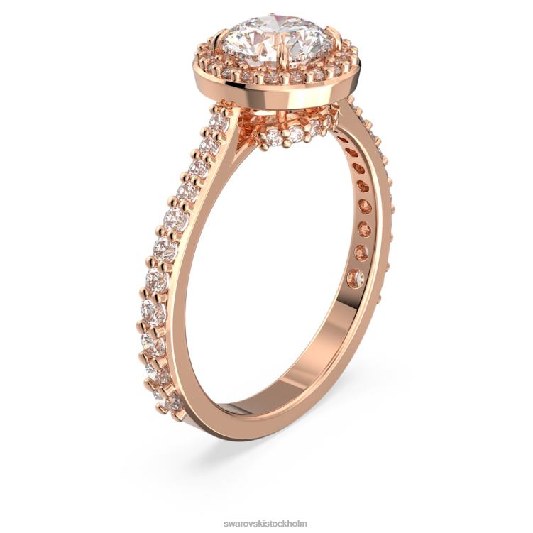 Swarovski constella cocktailring P28L986 Smycken rund skuren, pave, vit, roséguld pläterad