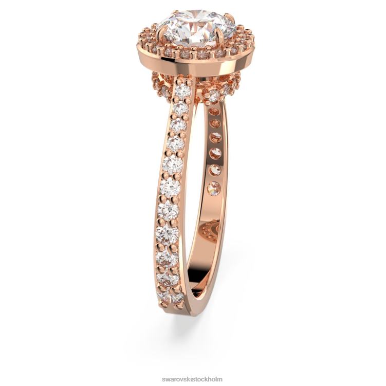 Swarovski constella cocktailring P28L986 Smycken rund skuren, pave, vit, roséguld pläterad
