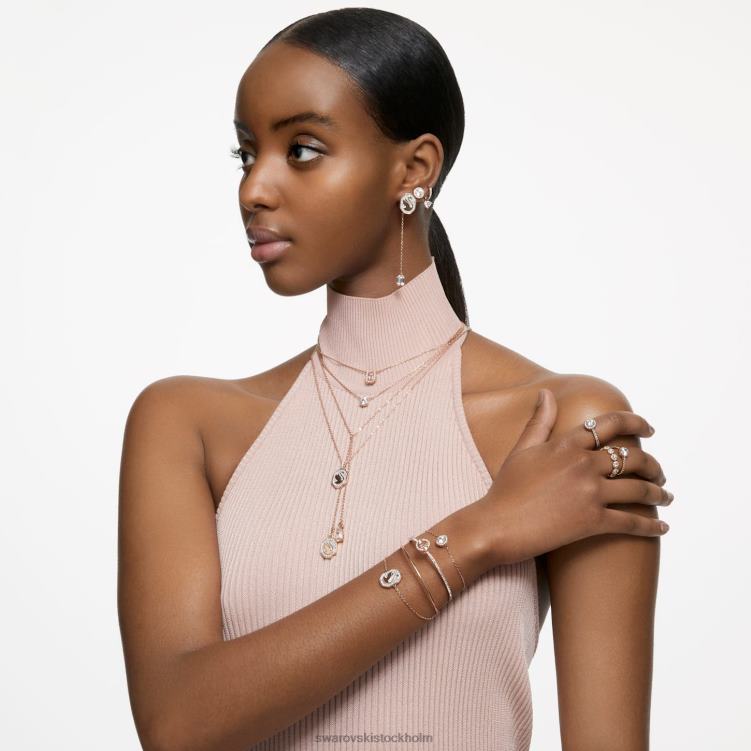 Swarovski constella cocktailring P28L986 Smycken rund skuren, pave, vit, roséguld pläterad