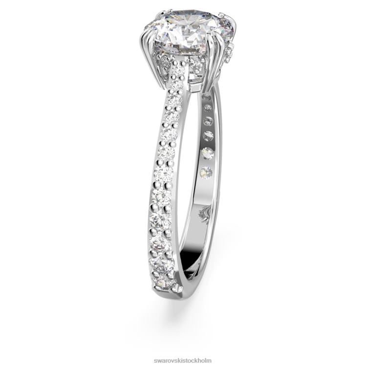 Swarovski constella cocktailring P28L987 Smycken princess cut, pave, vit, rodiumpläterad
