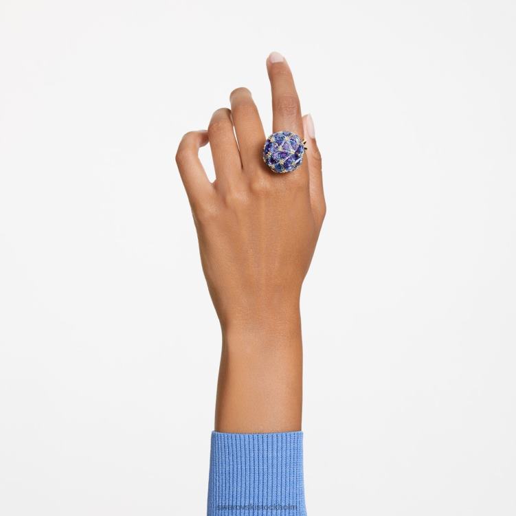 Swarovski curiosa cocktailring P28L1054 Smycken triangelskuren, blå, guldfärgad