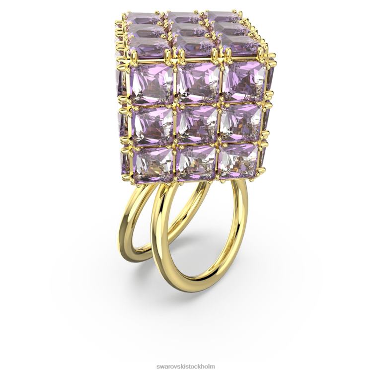 Swarovski curiosa cocktailring P28L1056 Smycken fyrkantigt skuren, lila, guldfärgad