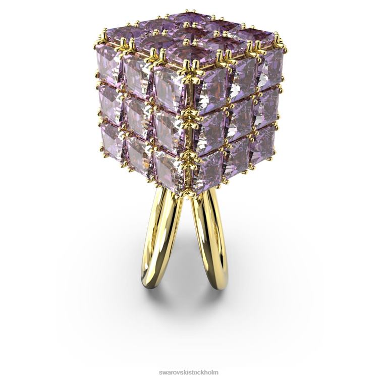 Swarovski curiosa cocktailring P28L1056 Smycken fyrkantigt skuren, lila, guldfärgad