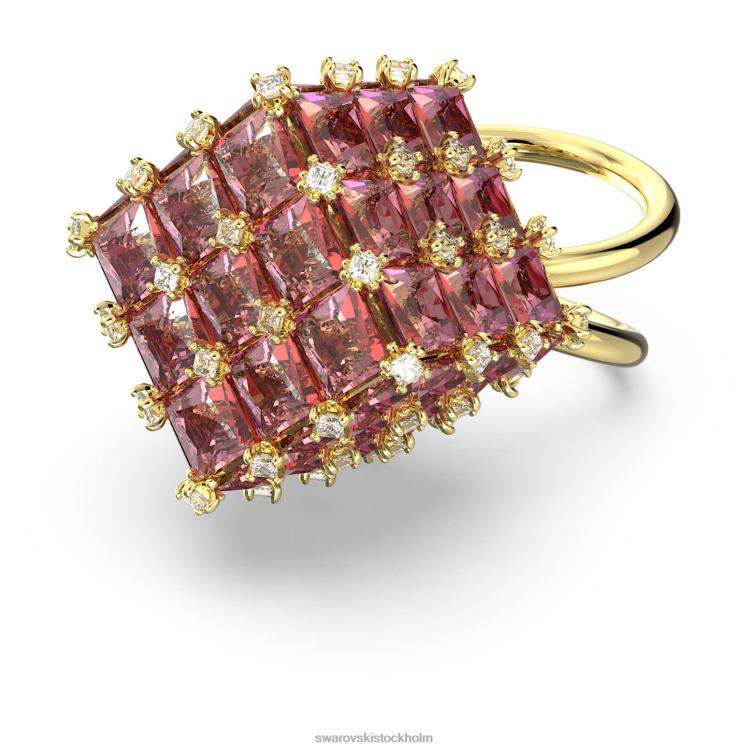 Swarovski curiosa cocktailring P28L1061 Smycken fyrkantigt skuren, orange, guldfärgad