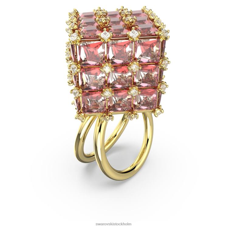 Swarovski curiosa cocktailring P28L1061 Smycken fyrkantigt skuren, orange, guldfärgad