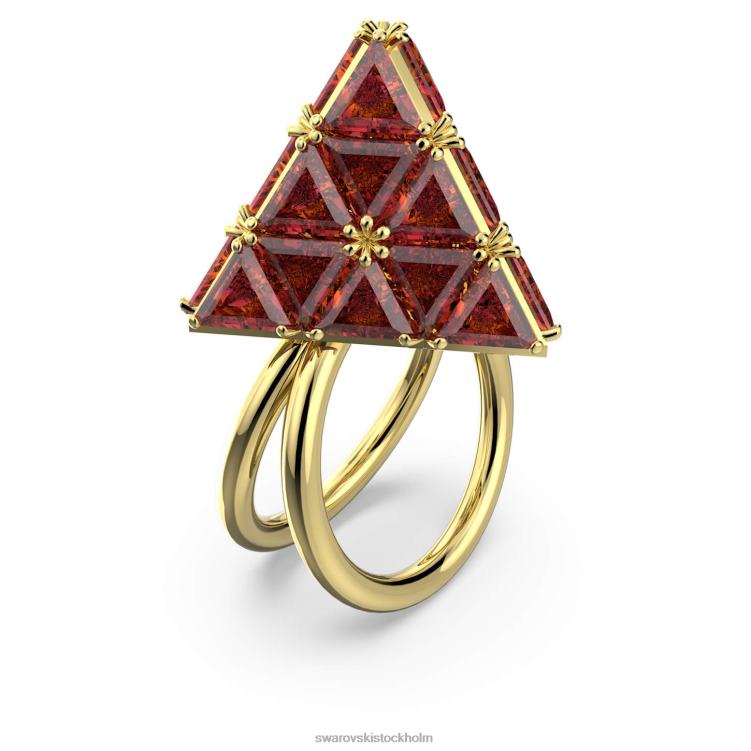 Swarovski curiosa cocktailring P28L1062 Smycken triangelskuren, röd, guldfärgad