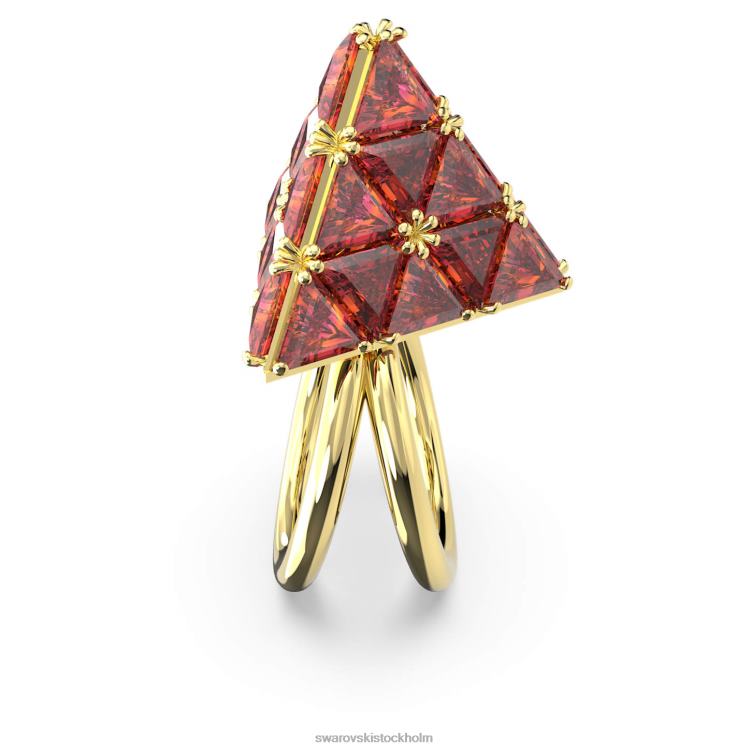 Swarovski curiosa cocktailring P28L1062 Smycken triangelskuren, röd, guldfärgad