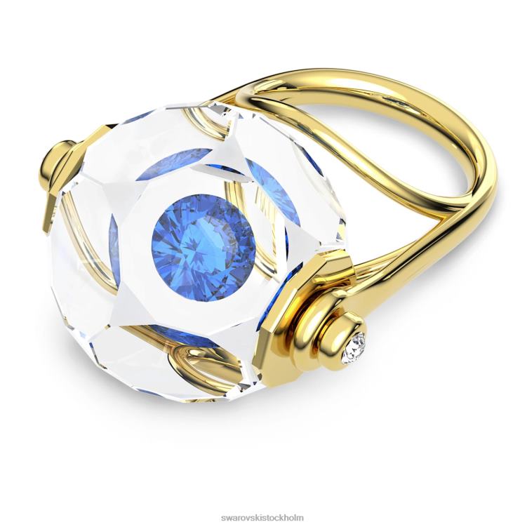 Swarovski curiosa cocktailring P28L1080 Smycken flytande chaton, blå, guldfärgad