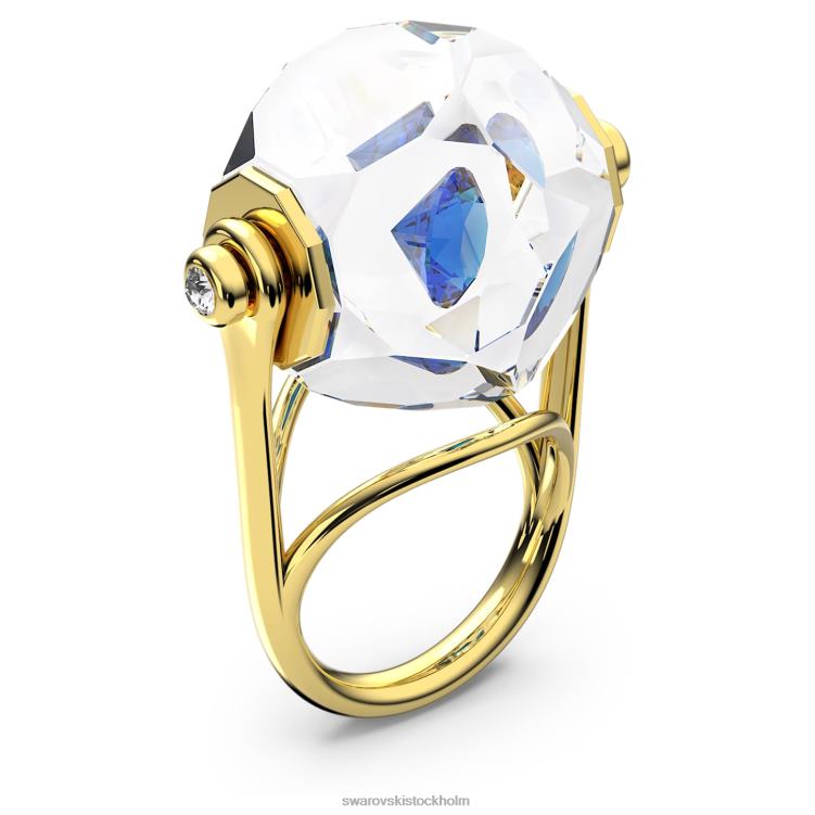 Swarovski curiosa cocktailring P28L1080 Smycken flytande chaton, blå, guldfärgad