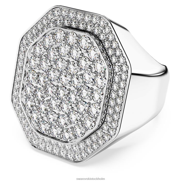 Swarovski dextera cocktailring P28L1027 Smycken oktagonform, vit, rodiumpläterad
