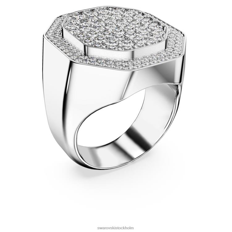 Swarovski dextera cocktailring P28L1027 Smycken oktagonform, vit, rodiumpläterad