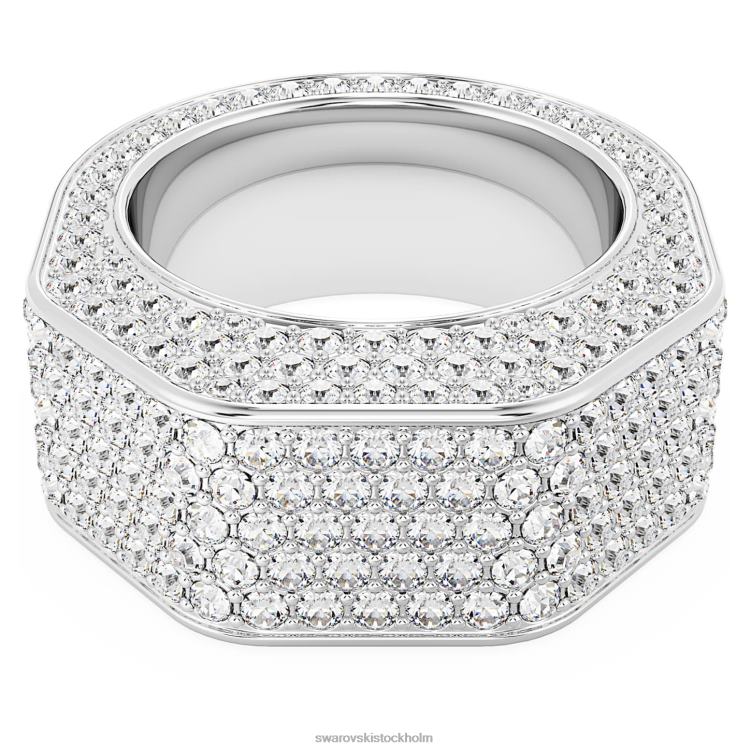 Swarovski dextera ring P28L1042 Smycken oktagonform, bana, vit, rodiumpläterad