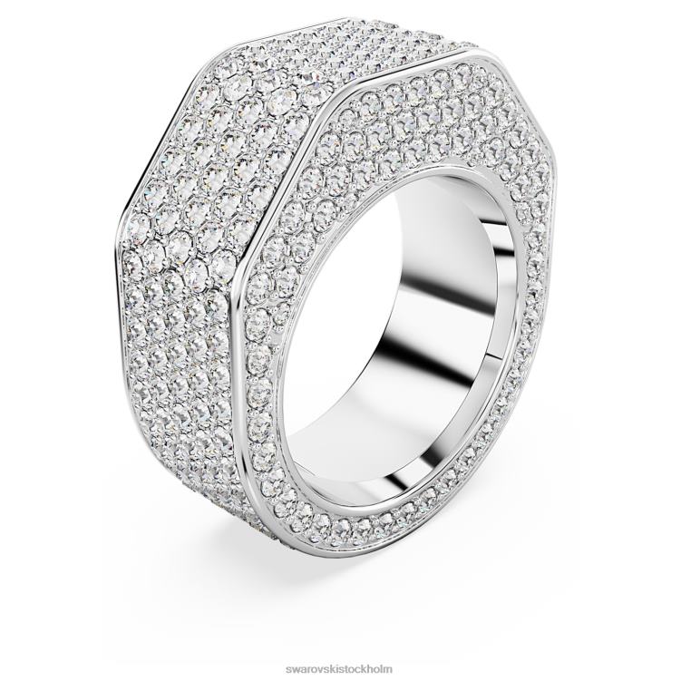 Swarovski dextera ring P28L1042 Smycken oktagonform, bana, vit, rodiumpläterad