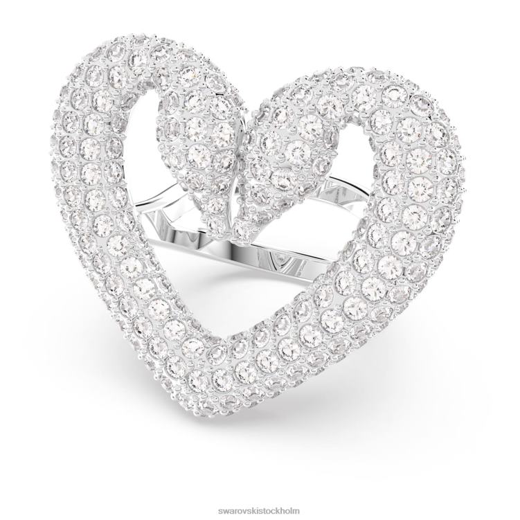 Swarovski en cocktailring P28L1069 Smycken hjärta, vit, rodiumpläterad
