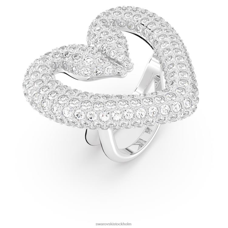 Swarovski en cocktailring P28L1069 Smycken hjärta, vit, rodiumpläterad