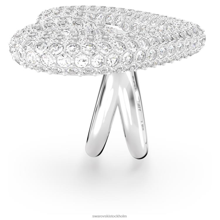 Swarovski en cocktailring P28L1069 Smycken hjärta, vit, rodiumpläterad