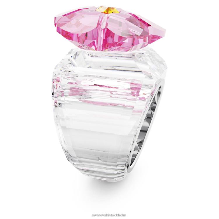 Swarovski florere cocktailring P28L1028 Smycken blomma, rosa, rodiumpläterad