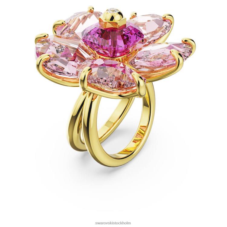 Swarovski florere cocktailring P28L1034 Smycken blomma, rosa, guldfärgad