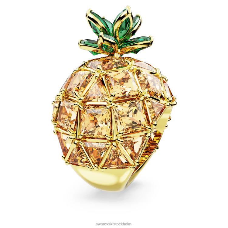 Swarovski idyllia cocktailring P28L1026 Smycken ananas, flerfärgad, guldfärgad