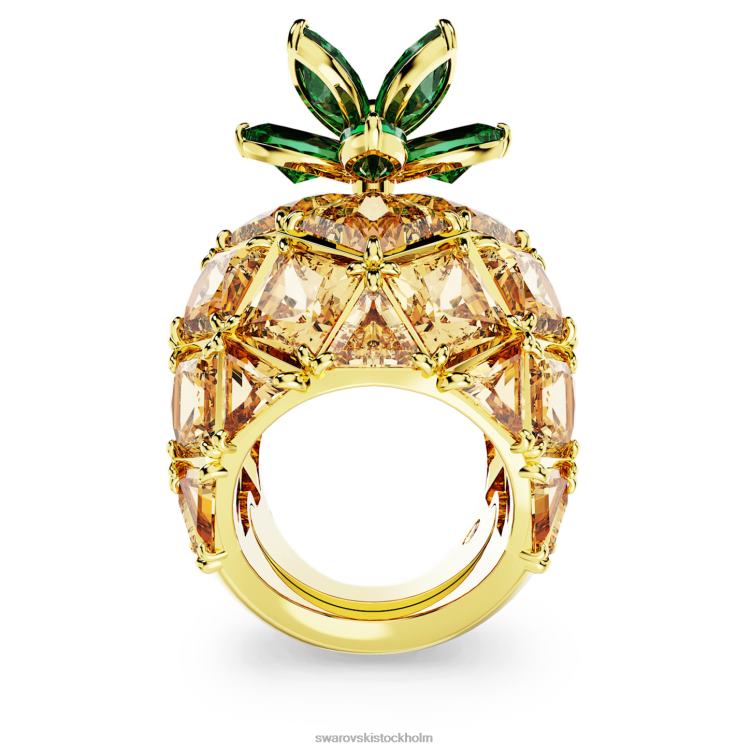 Swarovski idyllia cocktailring P28L1026 Smycken ananas, flerfärgad, guldfärgad