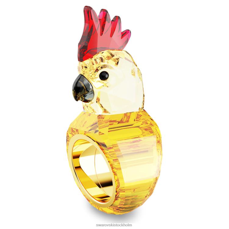 Swarovski idyllia cocktailring P28L1059 Smycken papegoja, flerfärgad, guldfärgad