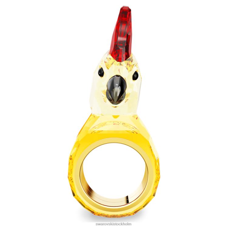 Swarovski idyllia cocktailring P28L1059 Smycken papegoja, flerfärgad, guldfärgad