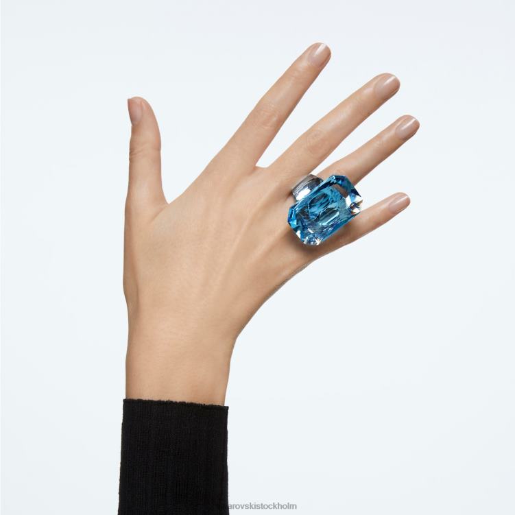 Swarovski lucent cocktailring P28L1078 Smycken överdimensionerad kristall, octagon cut, blå