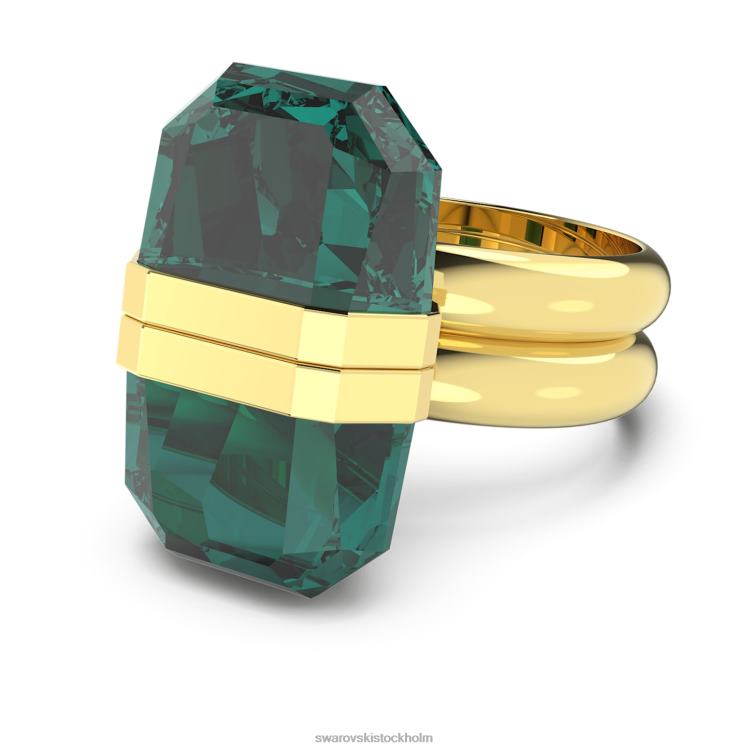 Swarovski lucent ring P28L1038 Smycken magnetisk stängning, grön, guldfärgad