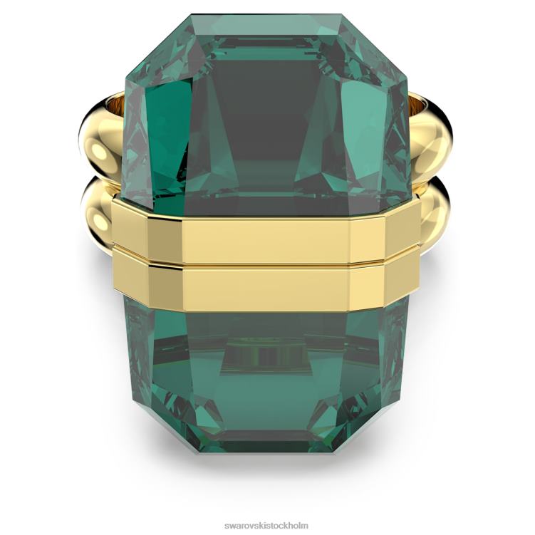Swarovski lucent ring P28L1038 Smycken magnetisk stängning, grön, guldfärgad