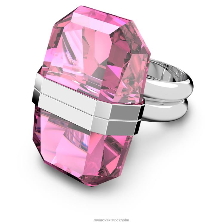 Swarovski lucent ring P28L1052 Smycken magnetisk stängning, rosa, rodiumpläterad