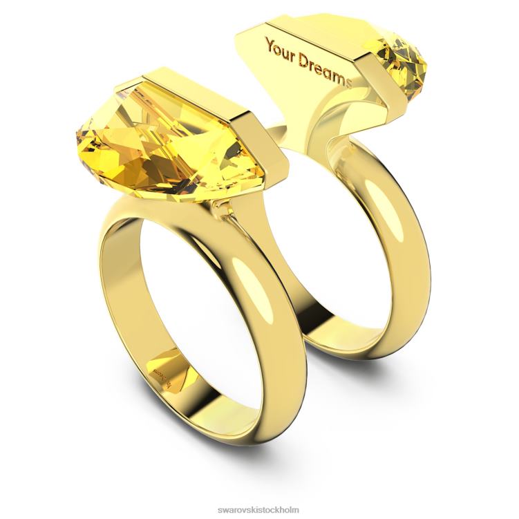 Swarovski lucent ring P28L1064 Smycken magnetisk stängning, gul, guldfärgad
