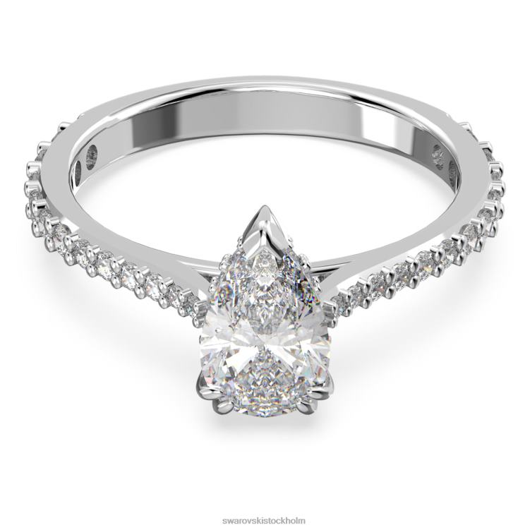 Swarovski millenia cocktailring P28L981 Smycken päronskuren, pave, vit, rodiumpläterad