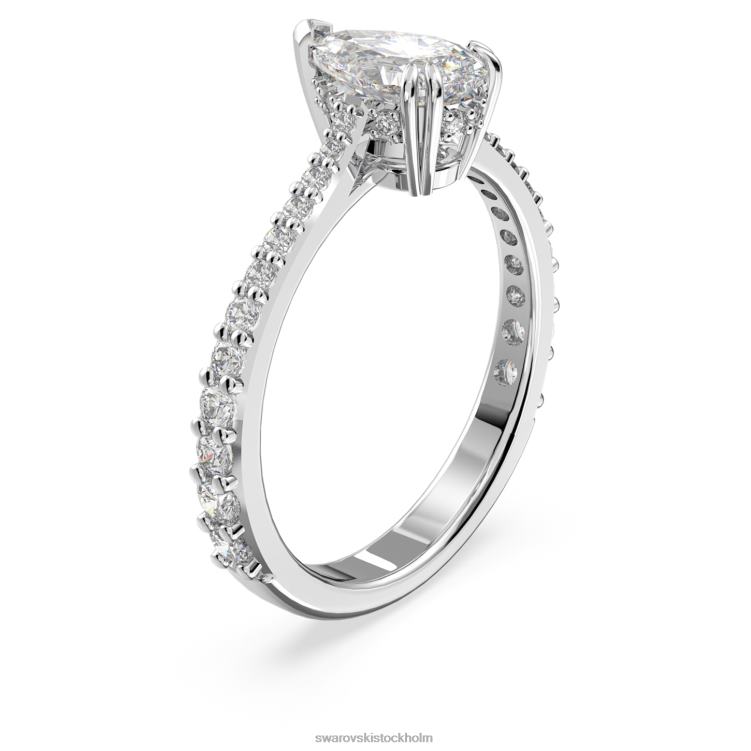 Swarovski millenia cocktailring P28L981 Smycken päronskuren, pave, vit, rodiumpläterad