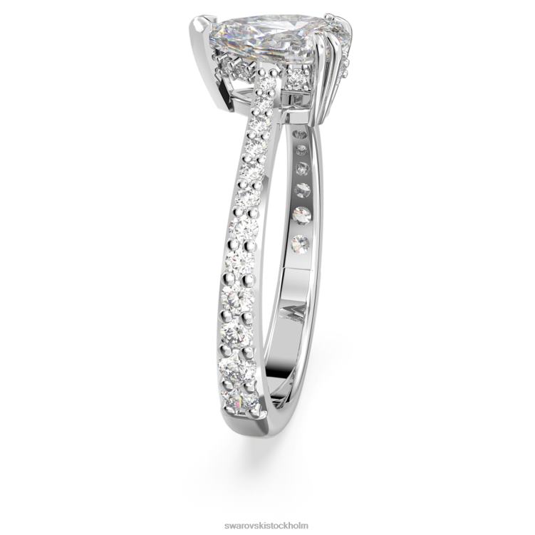 Swarovski millenia cocktailring P28L981 Smycken päronskuren, pave, vit, rodiumpläterad