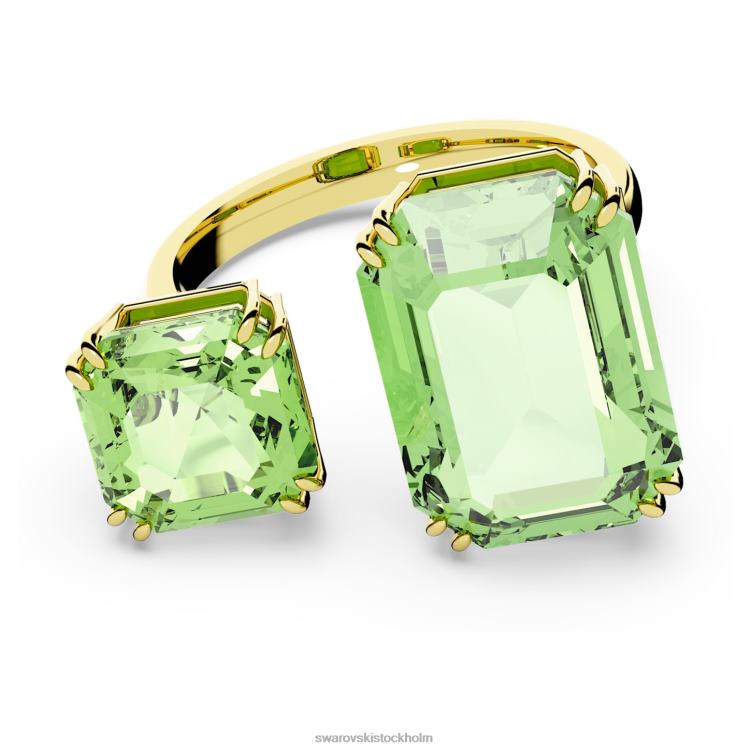 Swarovski millenia öppen ring P28L1040 Smycken oktagonslipad, grön, guldfärgad