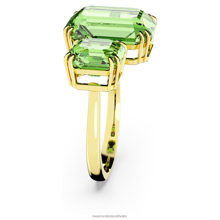 Swarovski millenia öppen ring P28L1040 Smycken oktagonslipad, grön, guldfärgad
